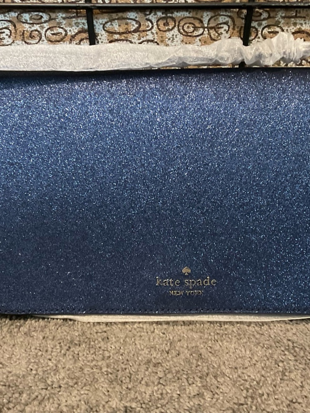 Kate Spade Navy Glitter Evening Bag